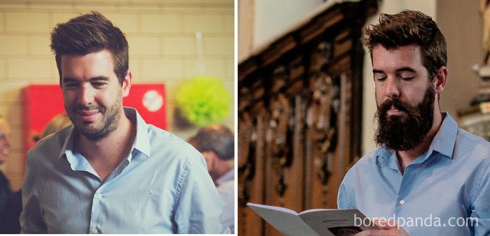 парни до и после того как отрастили бороду, парни с бородой и без
