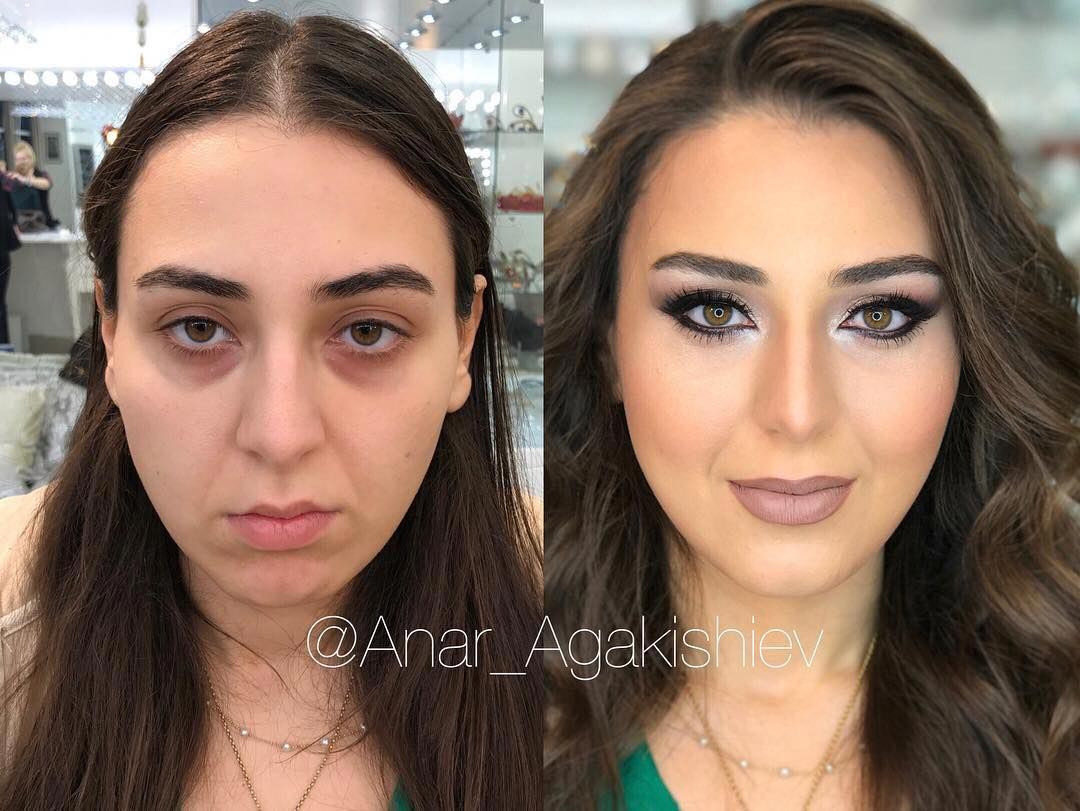 визажист Анар Агакишиев. визажист превращает женщин в красавиц, до и после макияжа