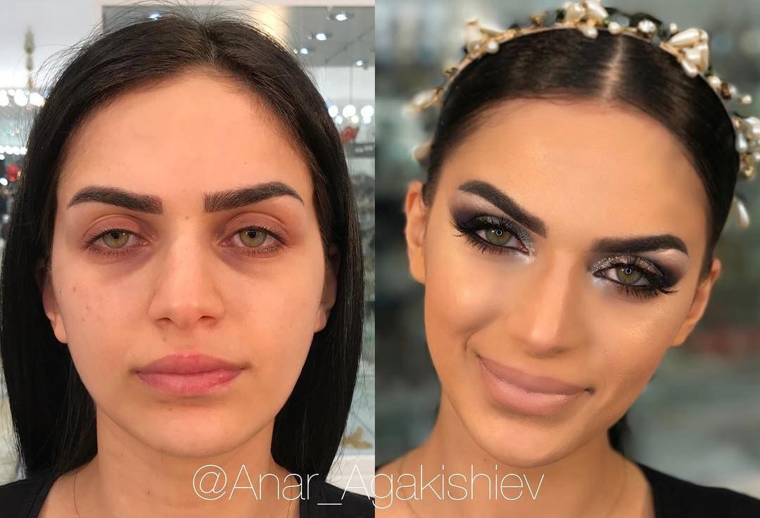 визажист Анар Агакишиев. визажист превращает женщин в красавиц, до и после макияжа