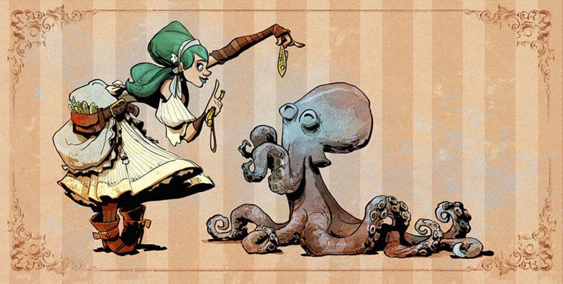Брайан Кесингер, Brian Kesinger, Виктория и Отто, девушка и ручной осьминог