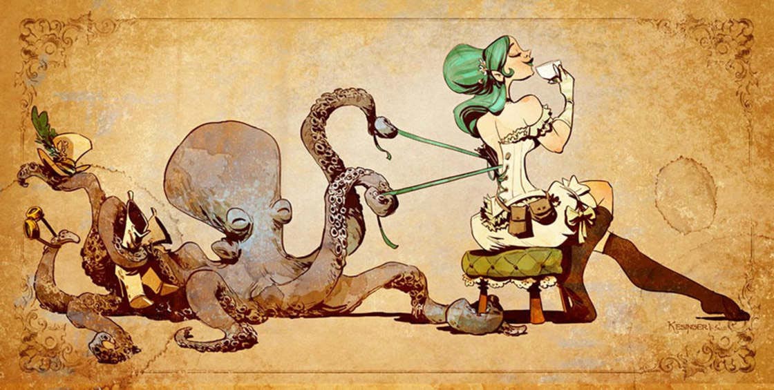 Брайан Кесингер, Brian Kesinger, Виктория и Отто, девушка и ручной осьминог