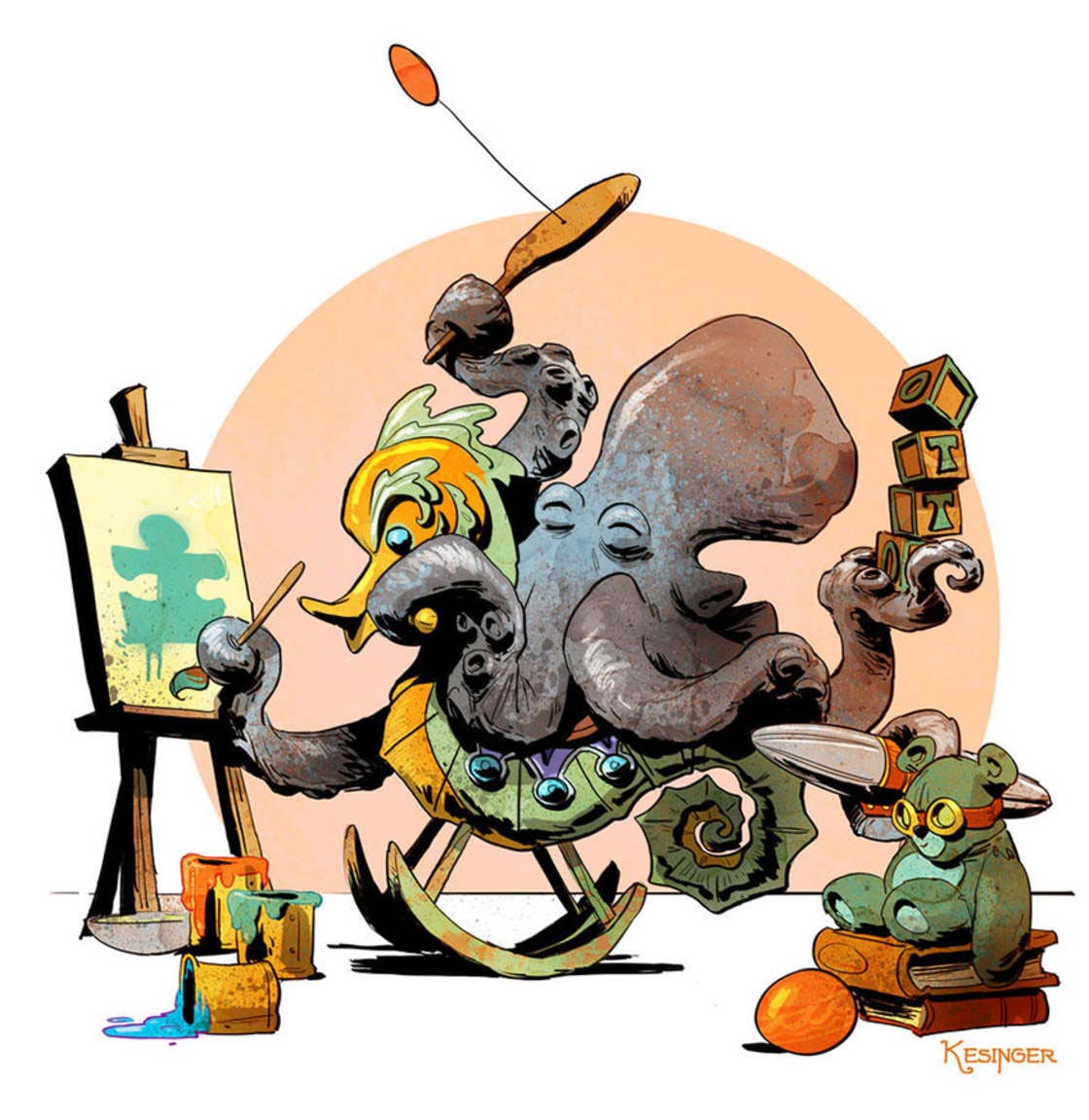 Брайан Кесингер, Brian Kesinger, Виктория и Отто, девушка и ручной осьминог