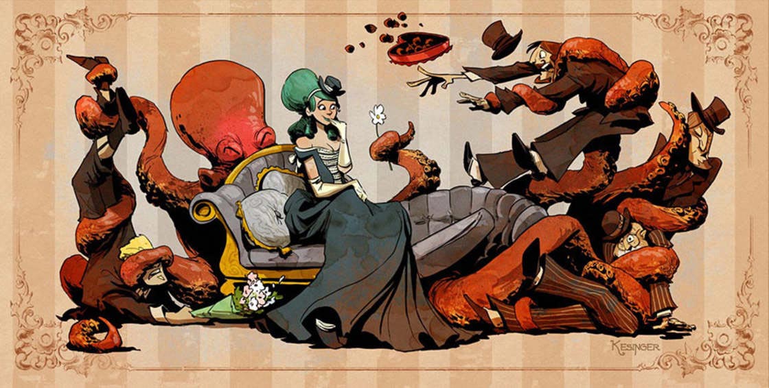 Брайан Кесингер, Brian Kesinger, Виктория и Отто, девушка и ручной осьминог