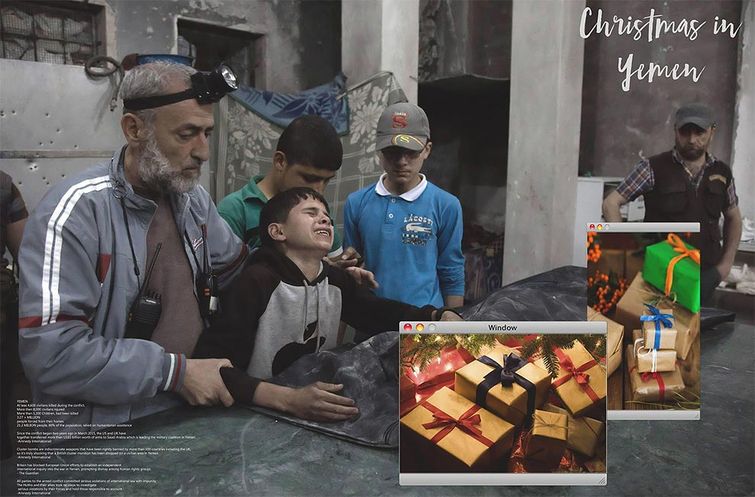 Смерть вместо подарков: художник создаёт плакаты, показывая в каком аду живут дети Йемена Рождество в Йемене, дети Йемена, Игорь Добровольский, Christmas In Yemen, конфликт в йемене дети