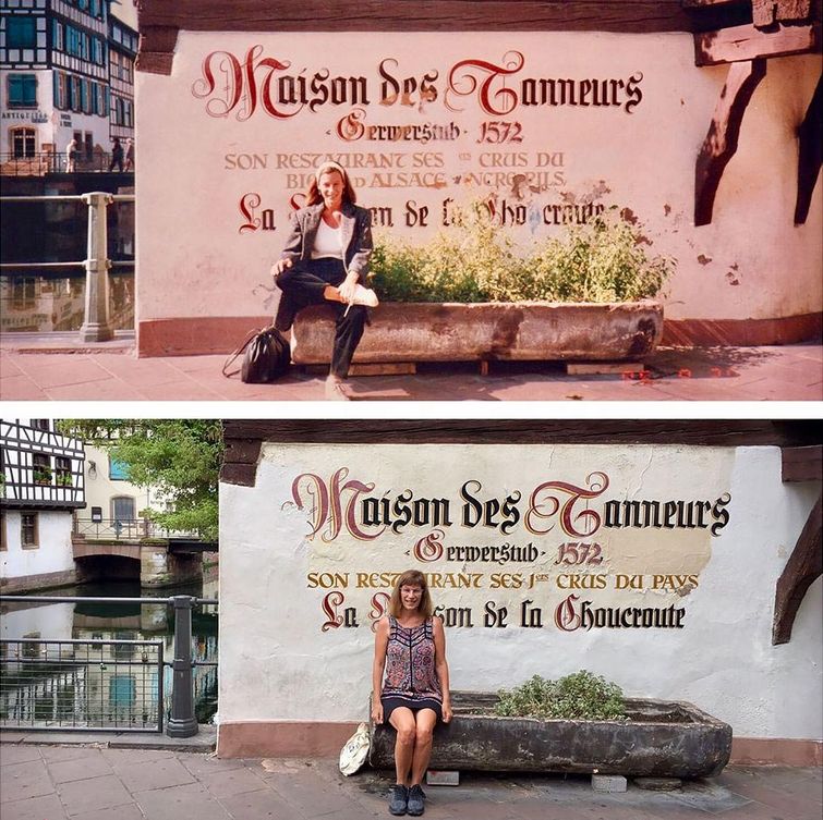 воссоздаёт фотографии 30 лет спустя, воссоздаёт фотографии поездка в Европу