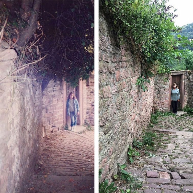 воссоздаёт фотографии 30 лет спустя, воссоздаёт фотографии поездка в Европу