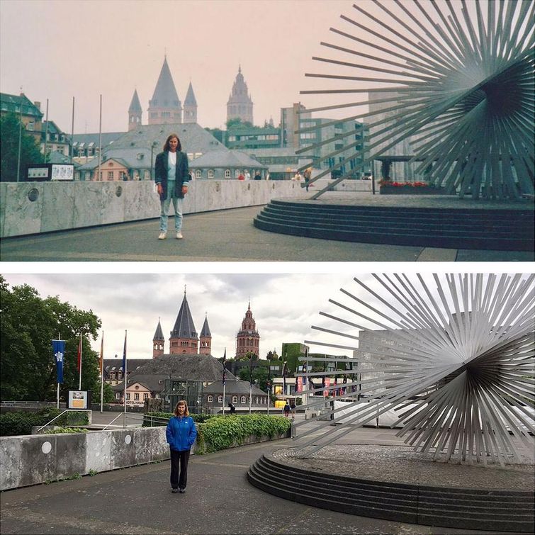 воссоздаёт фотографии 30 лет спустя, воссоздаёт фотографии поездка в Европу