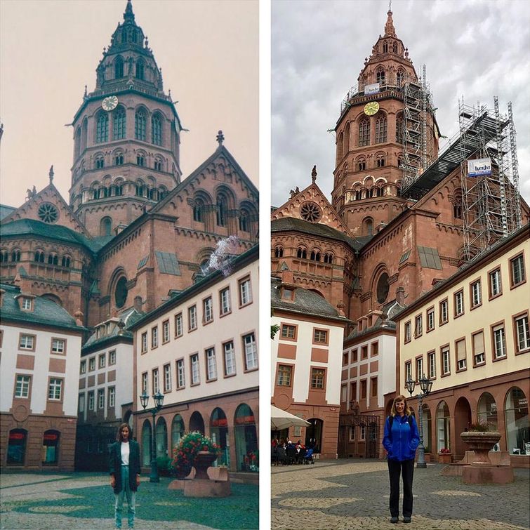 воссоздаёт фотографии 30 лет спустя, воссоздаёт фотографии поездка в Европу