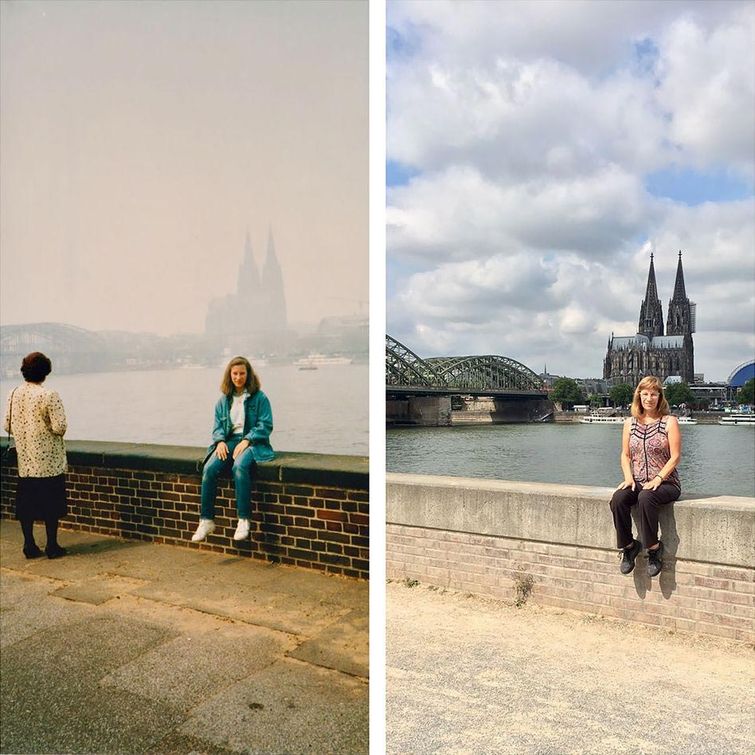 воссоздаёт фотографии 30 лет спустя, воссоздаёт фотографии поездка в Европу