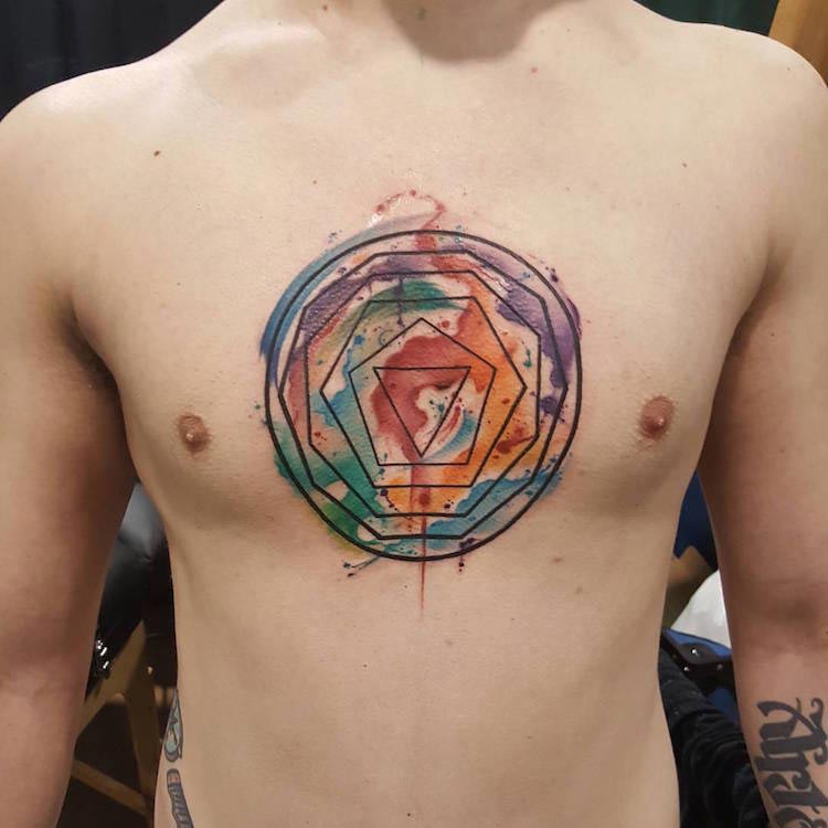 акварельные татуировки, тату в стиле акварель