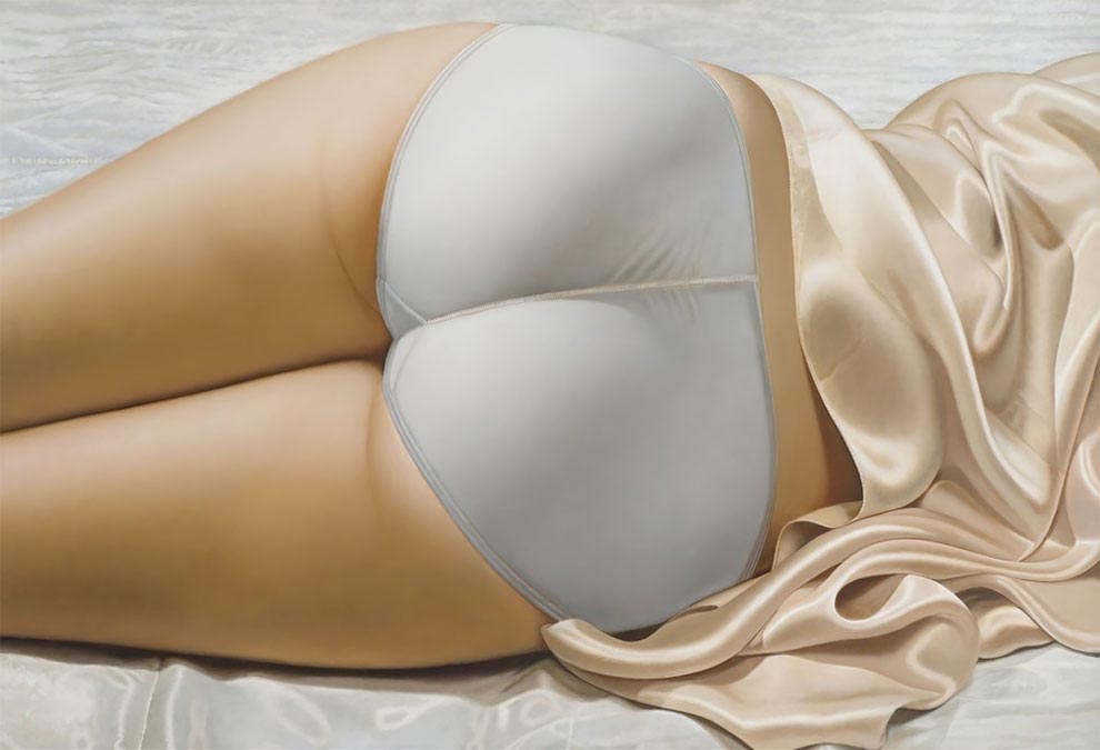 Джона Си. Касер, John C. Kacere, фотреалистичные картины, картины нижней части женского тела в нижнем белье