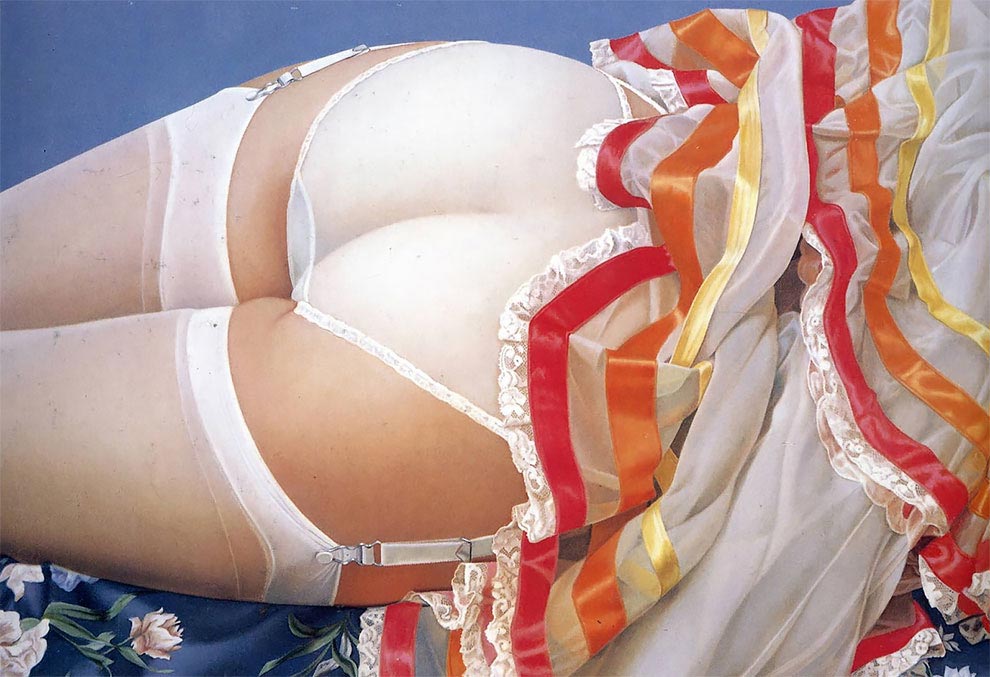 Джона Си. Касер, John C. Kacere, фотреалистичные картины, картины нижней части женского тела в нижнем белье