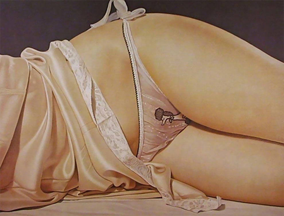 Джона Си. Касер, John C. Kacere, фотреалистичные картины, картины нижней части женского тела в нижнем белье