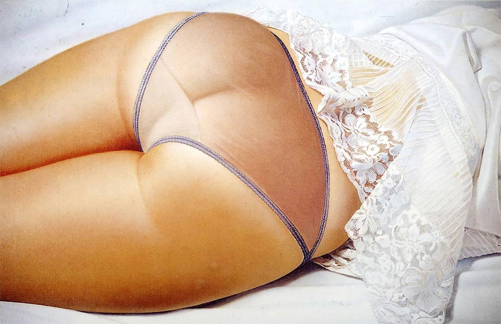 Джона Си. Касер, John C. Kacere, фотреалистичные картины, картины нижней части женского тела в нижнем белье