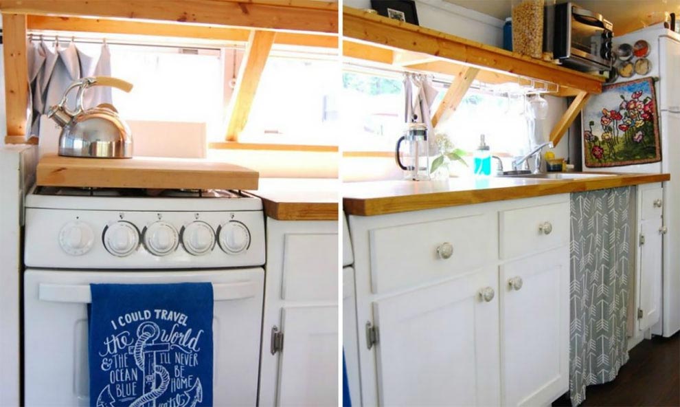 дом на колесах из школьного автобуса, превратили школьный автобус в дом на колесах