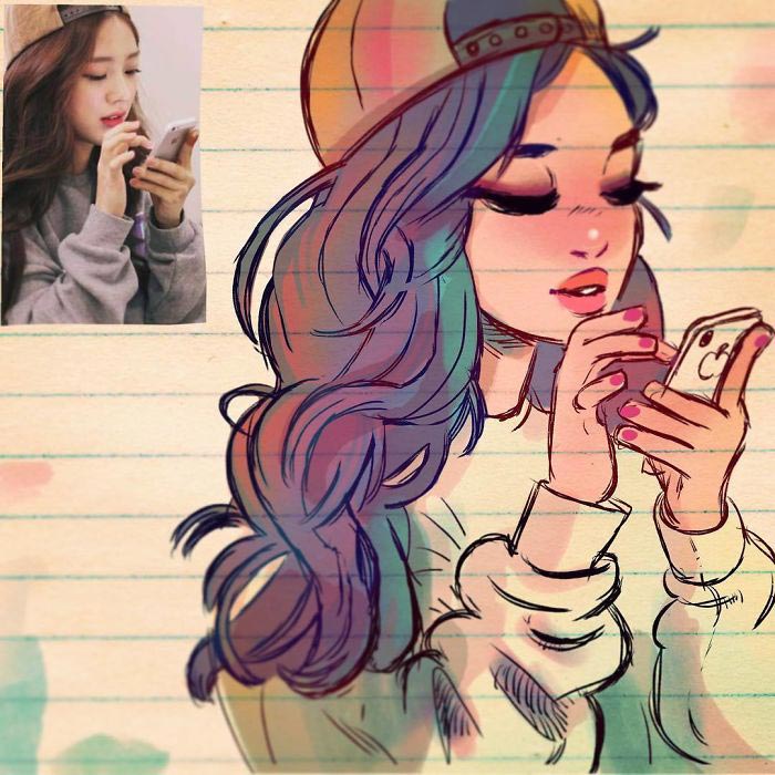 Иллюстратор превращает незнакомцев в персонажей из аниме, Toonimated 