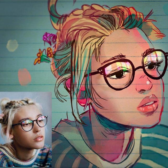 Иллюстратор превращает незнакомцев в персонажей из аниме, Toonimated 