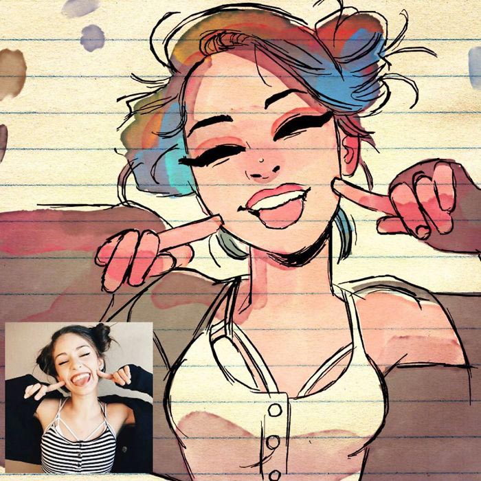 Иллюстратор превращает незнакомцев в персонажей из аниме, Toonimated 