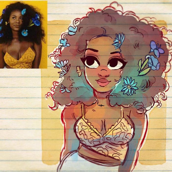 Иллюстратор превращает незнакомцев в персонажей из аниме, Toonimated 