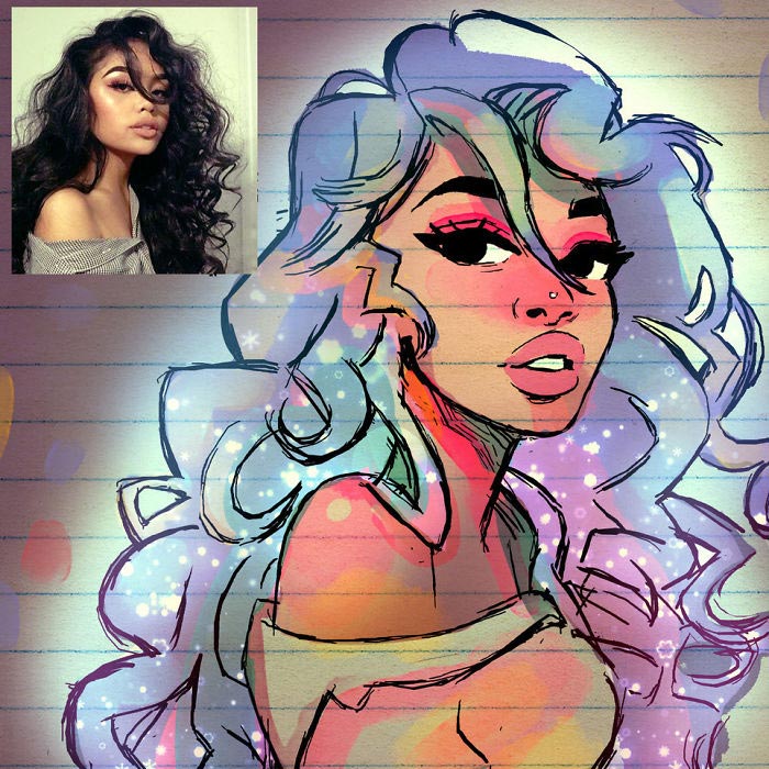 Иллюстратор превращает незнакомцев в персонажей из аниме, Toonimated 