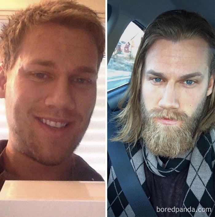 парни до и после того как отрастили бороду, парни с бородой и без