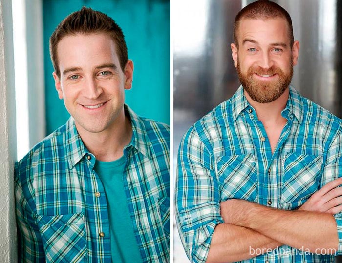 парни до и после того как отрастили бороду, парни с бородой и без