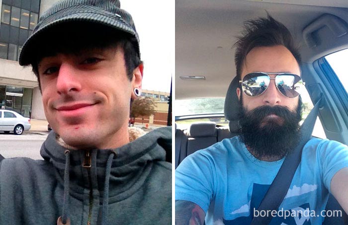 парни до и после того как отрастили бороду, парни с бородой и без