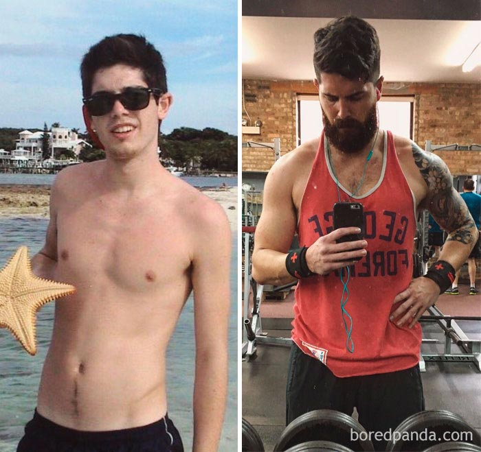 парни до и после того как отрастили бороду, парни с бородой и без