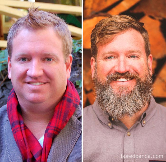 парни до и после того как отрастили бороду, парни с бородой и без