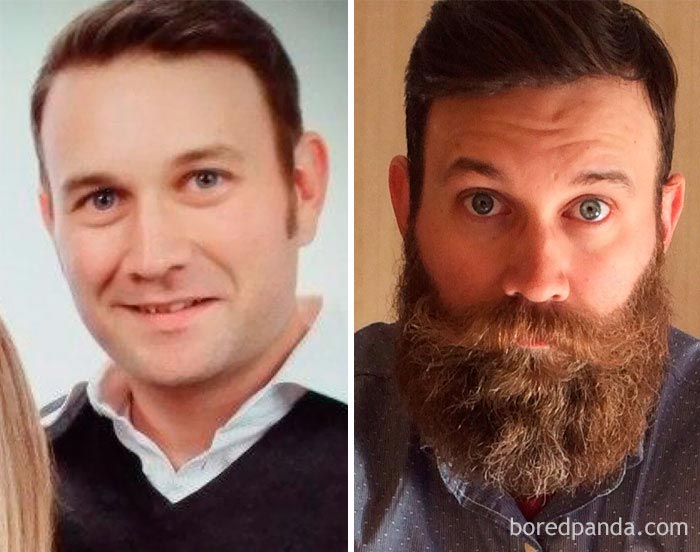 парни до и после того как отрастили бороду, парни с бородой и без
