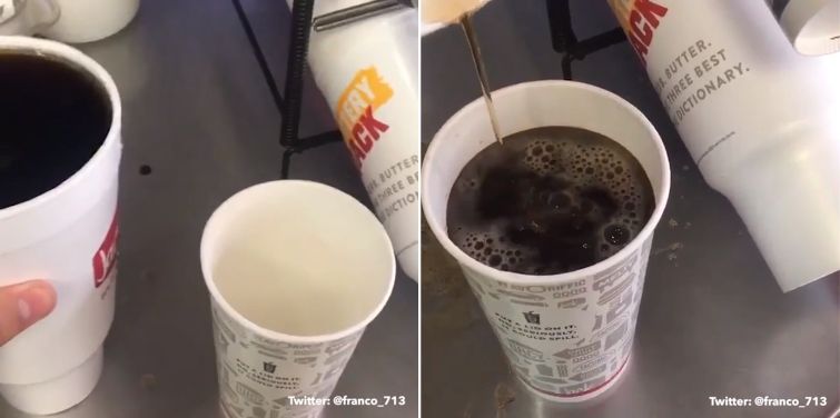 Этот парень доказал, что между стаканами разных размеров этого фастфуда нет никакой разницы между стаканами разных размеров нет разницы, стаканы разных размеров фастфуд, стаканы разных размеров одинаковый объём