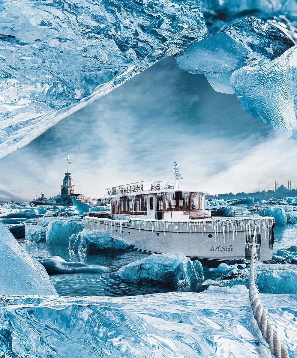 Хусейна Шахина, Hüseyin Şahin, Сюрреалистические коллажи , коллажи из реальных фотографий