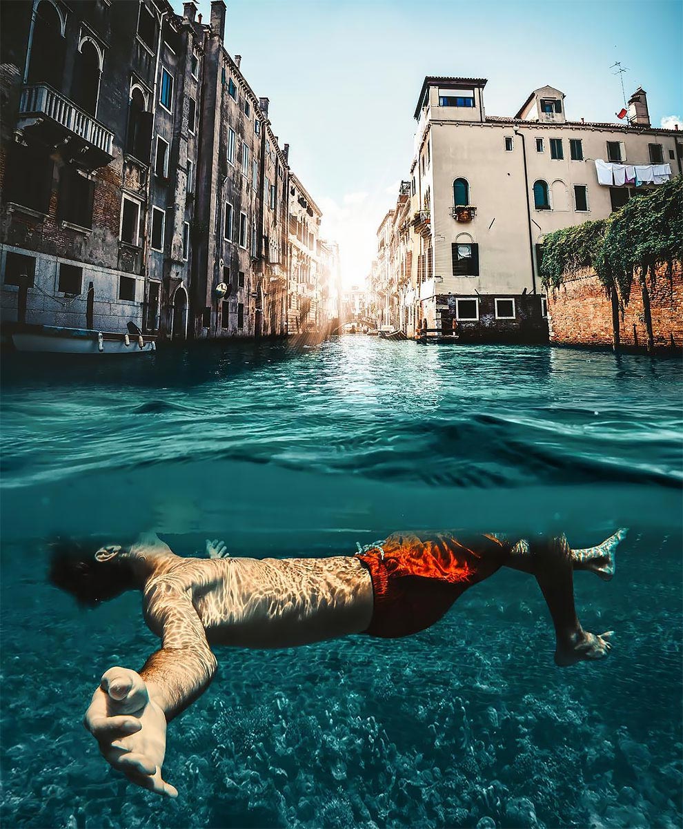 Хусейна Шахина, Hüseyin Şahin, Сюрреалистические коллажи , коллажи из реальных фотографий