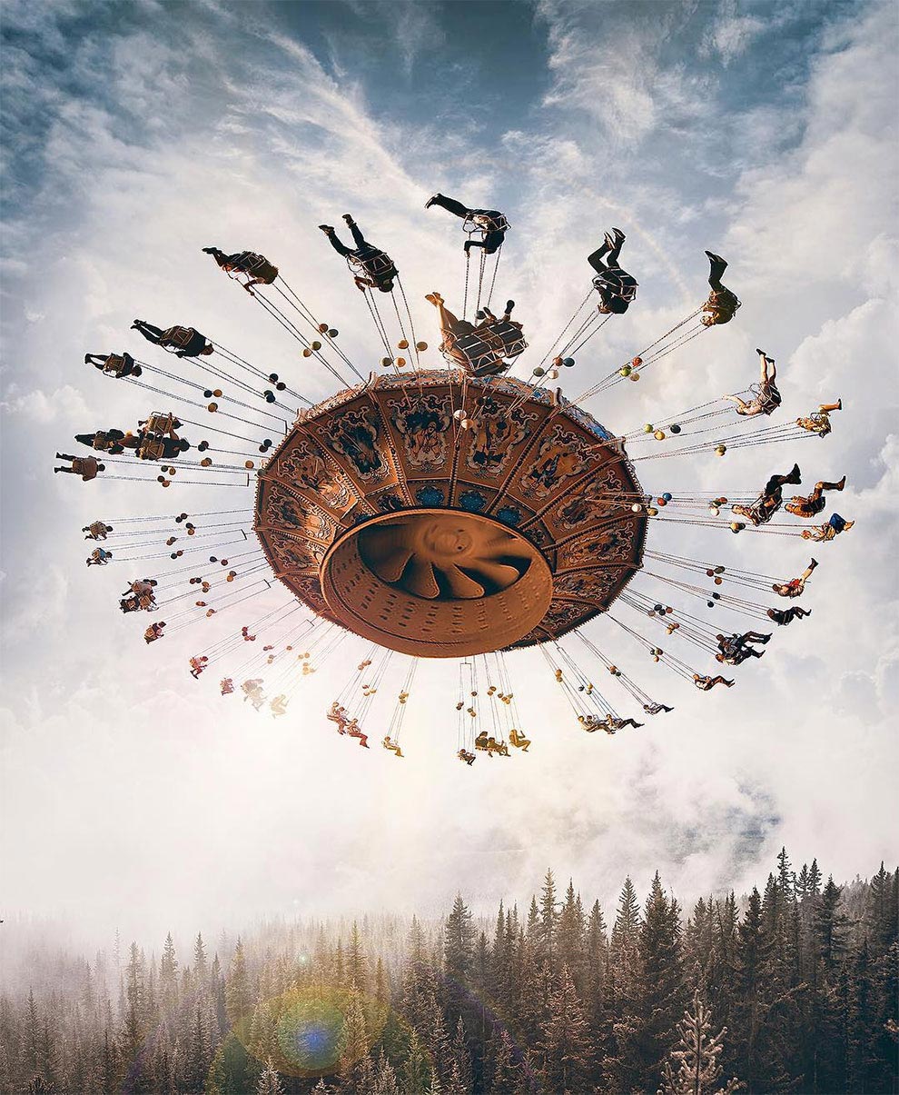 Хусейна Шахина, Hüseyin Şahin, Сюрреалистические коллажи , коллажи из реальных фотографий