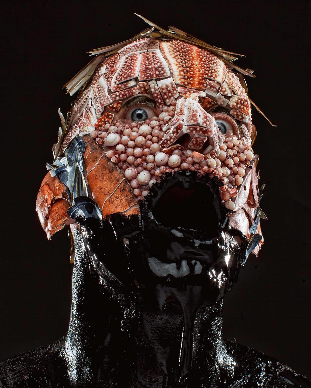 фотопроект Меню, ингредиенты блюд на лице, Роберт Харрисон, Robert Harrison, еда на лице