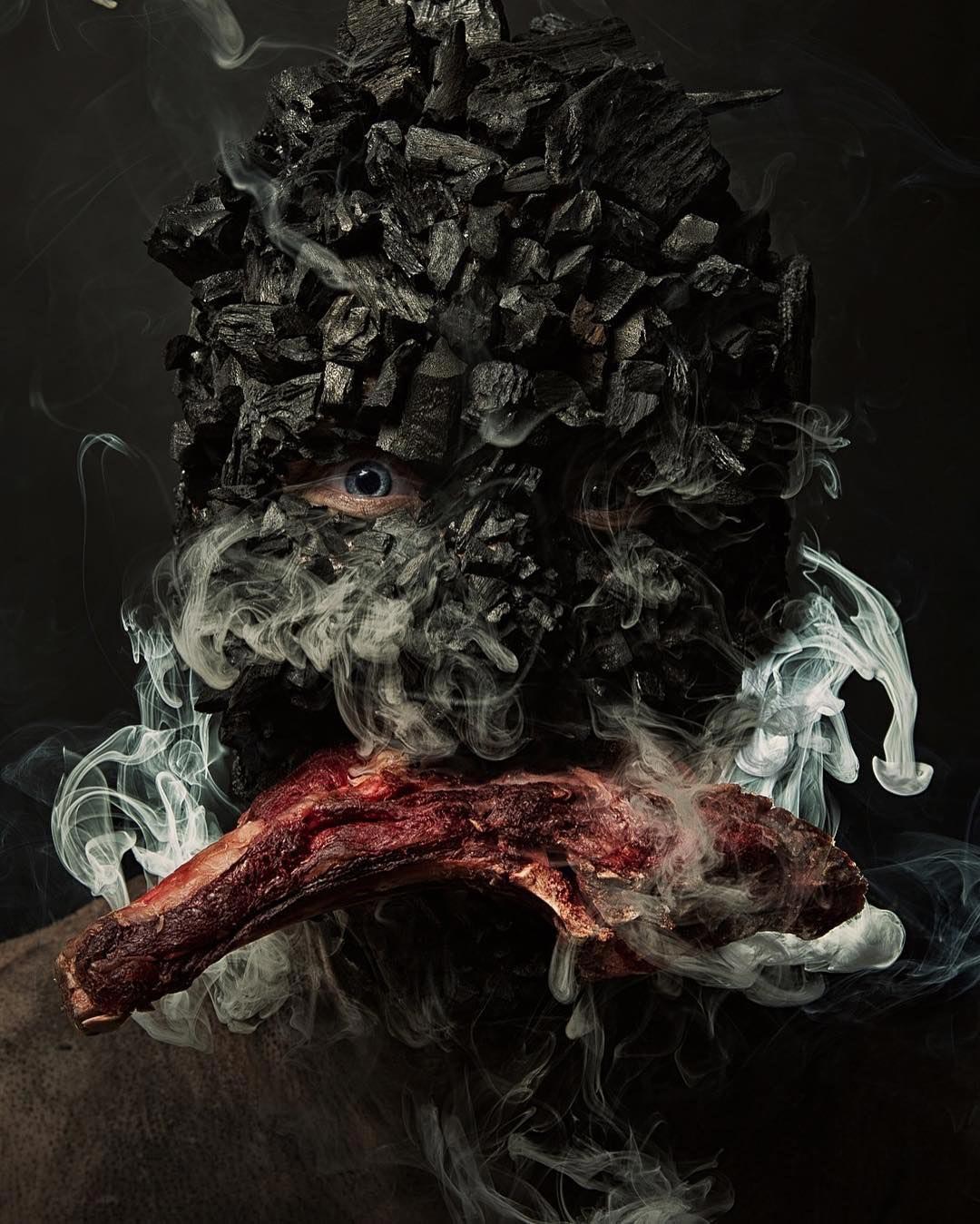 фотопроект Меню, ингредиенты блюд на лице, Роберт Харрисон, Robert Harrison, еда на лице