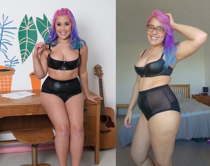 Модель нижнего белья показала свои реальные фотографии без фотошопа, воссоздав их у себя дома Меган Джейн Крэбб, Megan Jayne Crabbe, реальные фотографии модель нижнего белья, модель воссоздала фотографии у себя дома