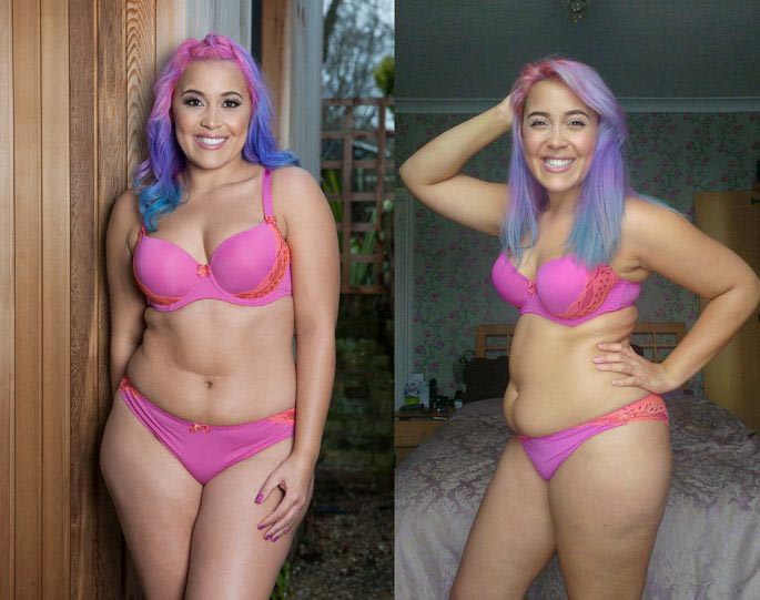 Модель нижнего белья показала свои реальные фотографии без фотошопа, воссоздав их у себя дома Меган Джейн Крэбб, Megan Jayne Crabbe, реальные фотографии модель нижнего белья, модель воссоздала фотографии у себя дома