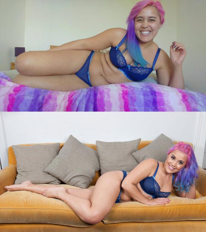Модель нижнего белья показала свои реальные фотографии без фотошопа, воссоздав их у себя дома Меган Джейн Крэбб, Megan Jayne Crabbe, реальные фотографии модель нижнего белья, модель воссоздала фотографии у себя дома