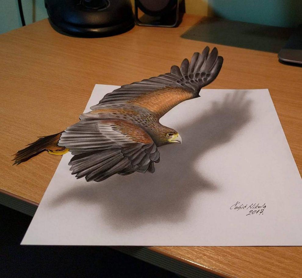 Никола Кулджик, Nikola Culjic, Гиперреалистичные 3D-рисунки, 3D-рисунки на бумаге