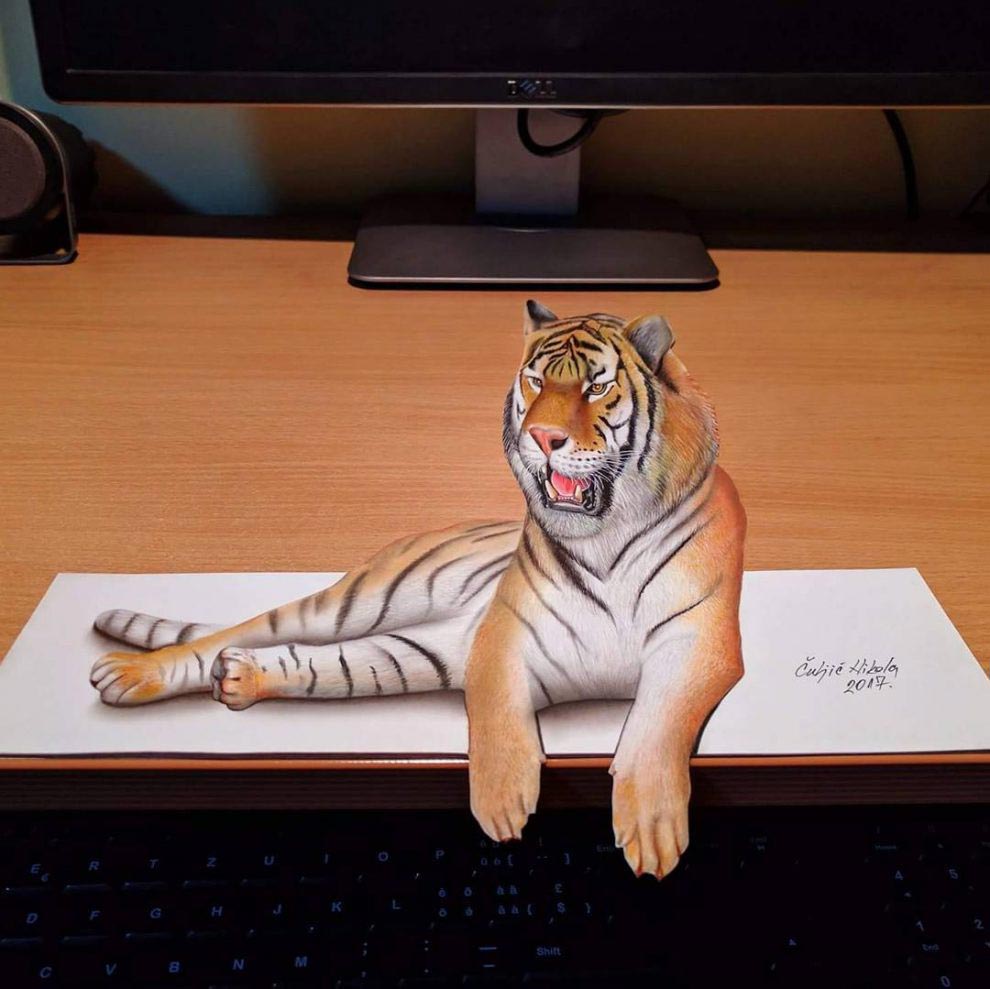 Никола Кулджик, Nikola Culjic, Гиперреалистичные 3D-рисунки, 3D-рисунки на бумаге