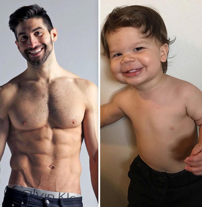 1,5-годовалый малыш воссоздаёт фотографии своего дяди-модели, Мальчик Оги, Аристотель Политес