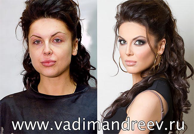 женщины до и после макияжа, визажист Вадим Андреев, преображение женщин до и после макияжа