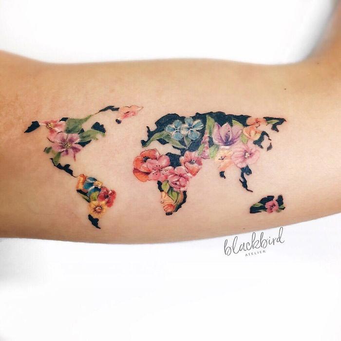 тату для любителей путешествий, travel tattoo