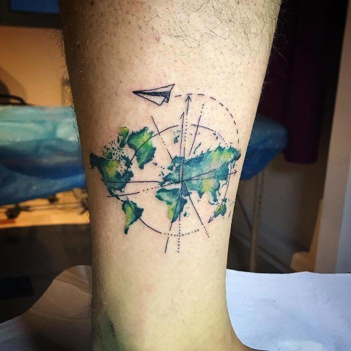 тату для любителей путешествий, travel tattoo