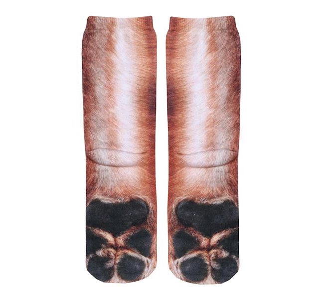 носки в виде лап животных, носки с принтами лап животных, носки лапы животных