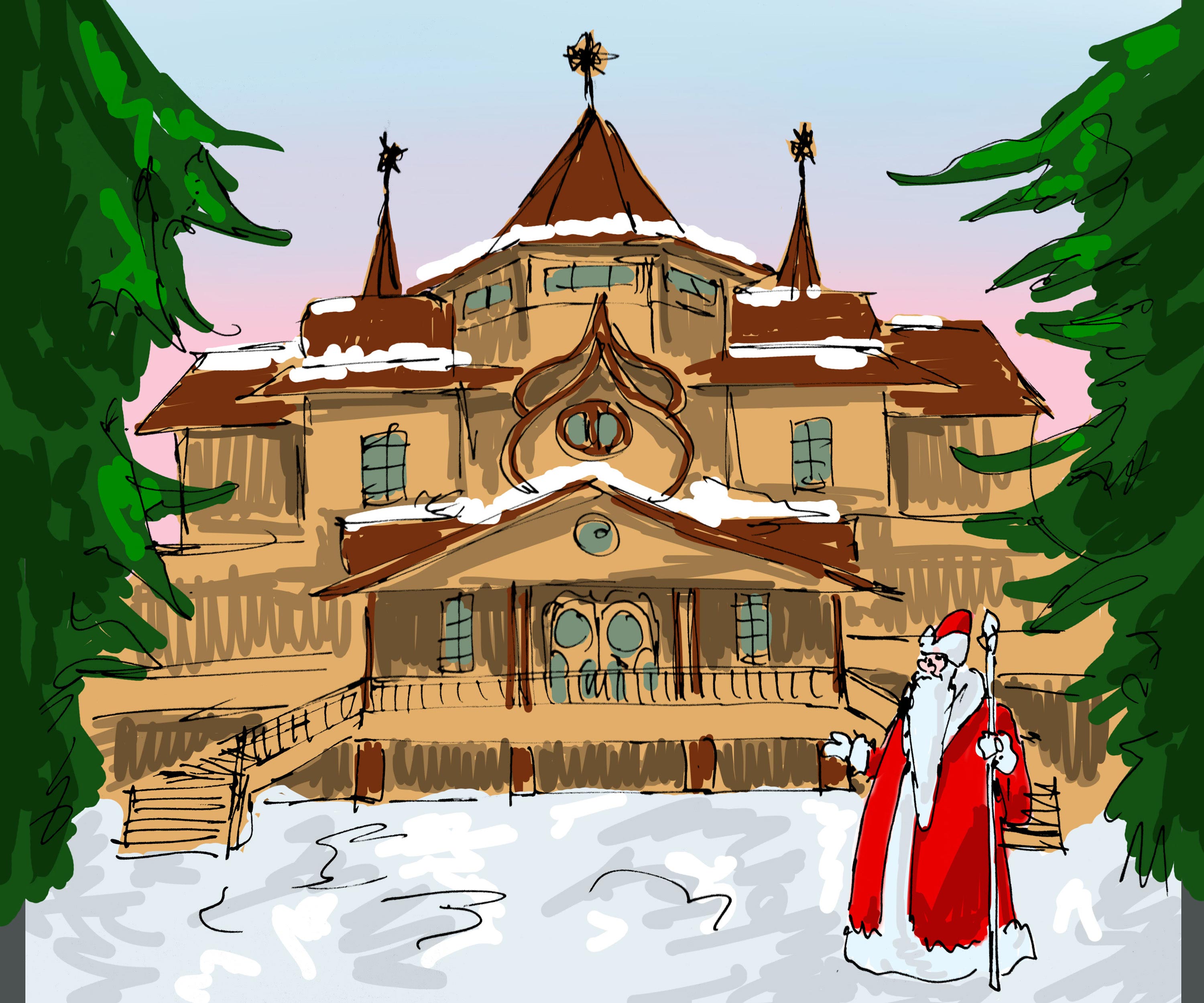 Вотчина Деда Мороза Великий Устюг рисунок