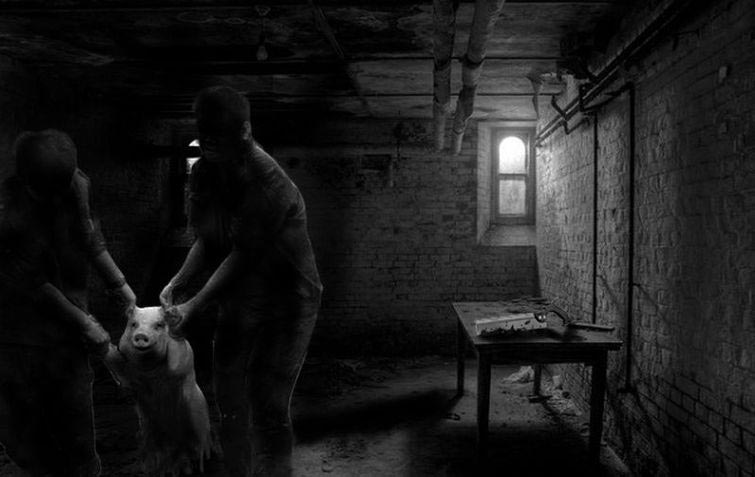 счастливая свинья, счастливая свинка, счастливая свинья битва фотошоперов, счастливая свинья фотожабы.