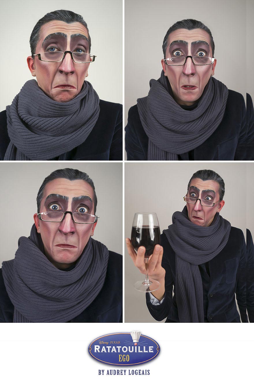 Одри Ложе, Audrey Logeais, визажист превращает в диснеевских злодеев, визажист злодеи диснея