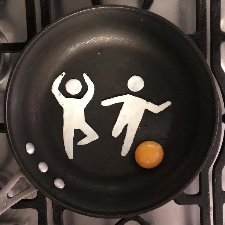 необычная яичница, яичница искусство, узоры яичница, оригинальная яичница